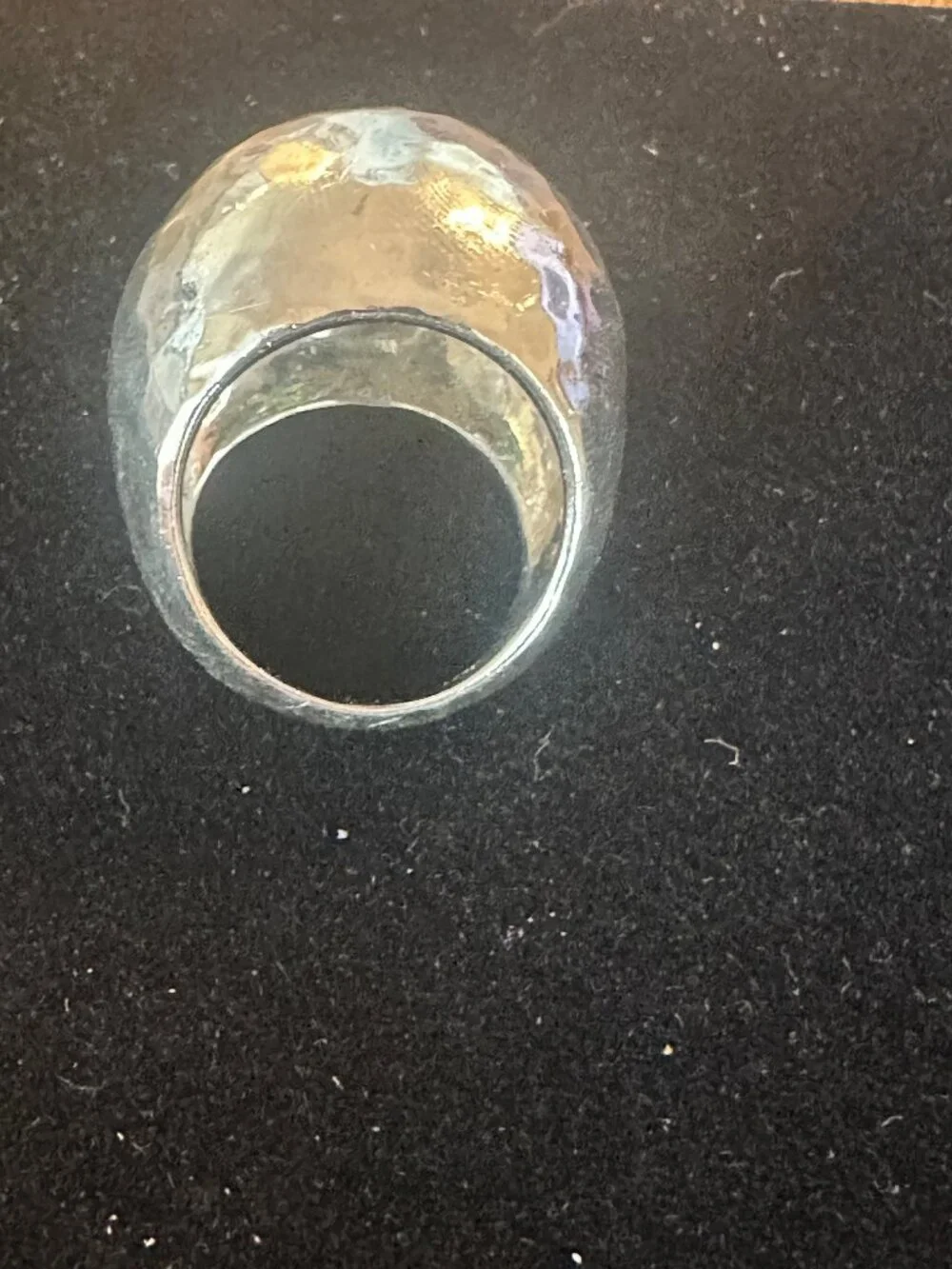 IPPOLITA Hammered Dome Ring in Sterling Silver.